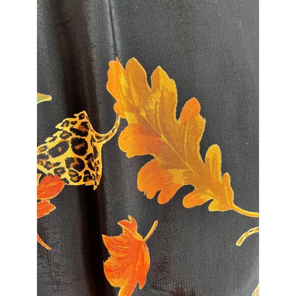 Retro Animal Print Maxi Skirt Black 8P Colorful Preppy Chic Safari Neutral Artsy - Picture 3 of 10